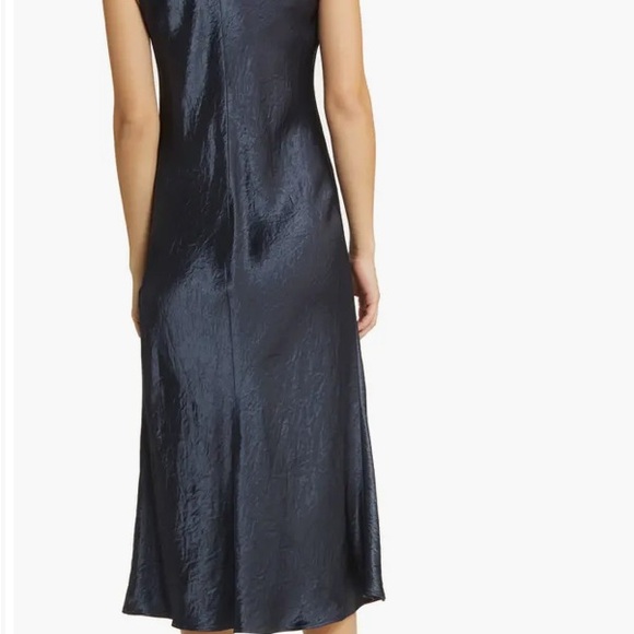 MaxMara Navy Talete Satin Midi Dress - Picture 3 of 13
